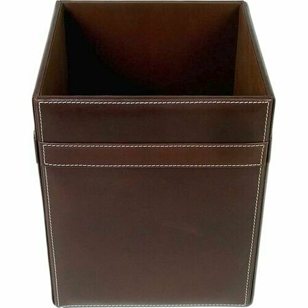 DACASSO Wastebasket, Rustic Leather, 16 QT, 9-1/2inx9-1/2inx12in, BN DACA3203